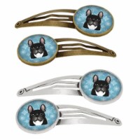 Carolines Treasures BB1661HCS4 Snowflake French Bulldog Barrettes Hair Clips, Set of 4