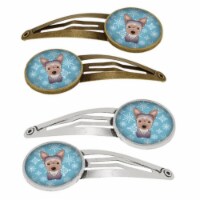 Carolines Treasures BB1666HCS4 Snowflake Yorkie Puppy Barrettes Hair Clips, Set of 4