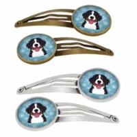 Carolines Treasures BB1671HCS4 Snowflake Bernese Mountain Dog Barrettes Hair Clips, Set of 4