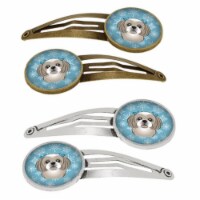 Carolines Treasures BB1684HCS4 Snowflake Gray Silver Shih Tzu Barrettes Hair Clips, Set of 4