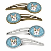 Carolines Treasures BB1687HCS4 Snowflake Sable Corgi Barrettes Hair Clips, Set of 4
