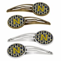 Carolines Treasures CJ1074-NHCS4 Letter N Football Blue & Gold Barrettes Hair Clips, 0.75 x 0