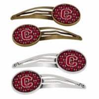 Carolines Treasures CJ1078-CHCS4 Letter C Football Garnet & Gold Barrettes Hair Clips, Set of