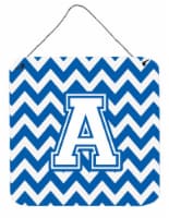 Carolines Treasures  CJ1045-ADS66 Letter A Chevron Blue and White Wall or Door H