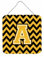 Carolines Treasures  CJ1053-ADS66 Letter A Chevron Black and Gold Wall or Door H