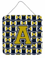 Carolines Treasures  CJ1074-ADS66 Letter A Football Blue and Gold Wall or Door H