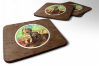 Carolines Treasures 7070FC Shar Pei Fawn & Chocolate Foam Coaster, Set of 4