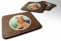 Carolines Treasures 7239FC Airedale Terrier Foam Coaster, 3.5 x 0.25 x 3.5 in. - Set of 4