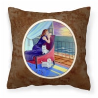 Carolines Treasures  7167PW1414 Lady with her Westie Fabric Decorative Pillow