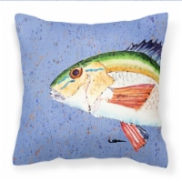 Carolines Treasures  8534PW1414 Rainbow Trout on Blue Fabric Decorative Pillow