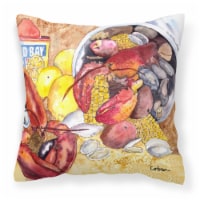 Carolines Treasures 8719PW1414 Lobster with Old Bay Fabric Decorative Pillow
