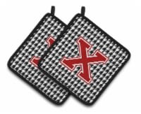 Carolines Treasures  CJ1021-XPTHD Letter X Monogram - Houndstooth Black Pair of