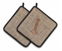 Carolines Treasures BB1096-BL-BN-PTHD Squid Burlap and Brown BB1096 Pair of Pot