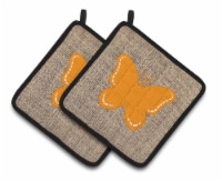 Carolines Treasures BB1035-BL-OR-PTHD Butterfly Burlap and Orange BB1035 Pair o
