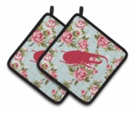Carolines Treasures BB1056-RS-BU-PTHD Beetle Shabby Chic Blue Roses Pair of Pot