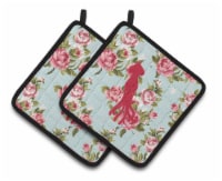 Carolines Treasures BB1096-RS-BU-PTHD Squid Shabby Chic Blue Roses Pair of Pot