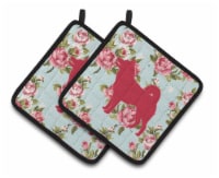 Carolines Treasures BB1067-RS-BU-PTHD Shiba Inu Shabby Chic Blue Roses Pair of
