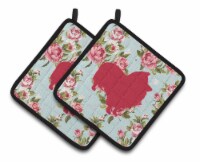 Carolines Treasures BB1080-RS-BU-PTHD Sheltie Shabby Chic Blue Roses Pair of Po