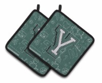 Carolines Treasures  CJ2010-YPTHD Letter Y Back to School Initial Pair of Pot Ho
