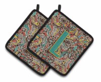 Carolines Treasures  CJ2013-LPTHD Letter L Retro Tribal Alphabet Initial Pair of