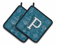 Carolines Treasures CJ2014-PPTHD Letter P Sea Doodles Initial Alphabet Pair of