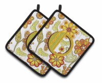 Carolines Treasures CJ2003-OPTHD Letter O Floral Mustard and Green Pair of Pot