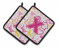 Carolines Treasures  CJ2005-XPTHD Letter X Flowers and Butterflies Pink Pair of