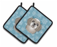 Carolines Treasures  BB1684PTHD Snowflake Gray Silver Shih Tzu Pair of Pot Holde
