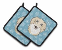 Carolines Treasures  BB1646PTHD Snowflake Longhair Creme Dachshund Pair of Pot H