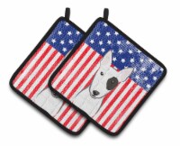 Carolines Treasures  BB2139PTHD American Flag and Bull Terrier Pair of Pot Holde
