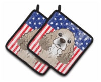 Carolines Treasures  BB2146PTHD American Flag and Cocker Spaniel Pair of Pot Hol