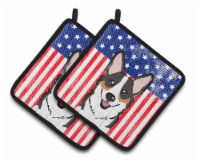 Carolines Treasures  BB2185PTHD American Flag and Tricolor Corgi Pair of Pot Hol