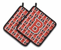 Carolines Treasures  CJ1067-BPTHD Letter B Football Scarlet and Grey Pair of Pot
