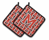 Carolines Treasures CJ1067-MPTHD Letter M Football Scarlet and Grey Pair of Pot