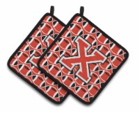 Carolines Treasures  CJ1067-XPTHD Letter X Football Scarlet and Grey Pair of Pot