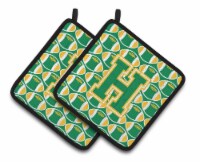 Carolines Treasures CJ1069-HPTHD Letter H Football Green and Gold Pair of Pot H