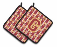 Carolines Treasures  CJ1070-GPTHD Letter G Football Cardinal and Gold Pair of Po