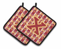 Carolines Treasures  CJ1070-XPTHD Letter X Football Cardinal and Gold Pair of Po
