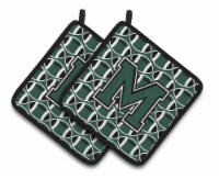 Carolines Treasures CJ1071-MPTHD Letter M Football Green and White Pair of Pot