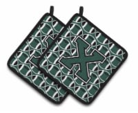Carolines Treasures  CJ1071-XPTHD Letter X Football Green and White Pair of Pot