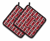 Carolines Treasures CJ1073-IPTHD Letter I Football Red, Black and White Pair of