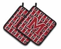 Carolines Treasures CJ1073-MPTHD Letter M Football Red, Black and White Pair of