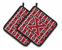 Carolines Treasures  CJ1073-XPTHD Letter X Football Red, Black and White Pair of