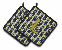 Carolines Treasures CJ1074-LPTHD Letter L Football Blue and Gold Pair of Pot Ho