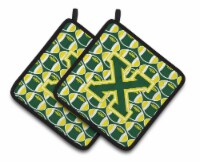 Carolines Treasures  CJ1075-XPTHD Letter X Football Green and Yellow Pair of Pot