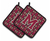 Carolines Treasures CJ1078-MPTHD Letter M Football Garnet and Gold Pair of Pot