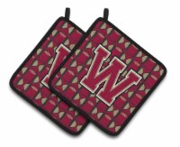 Carolines Treasures CJ1078-WPTHD Letter W Football Garnet and Gold Pair of Pot