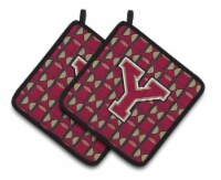 Carolines Treasures CJ1078-YPTHD Letter Y Football Garnet and Gold Pair of Pot