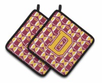 Carolines Treasures  CJ1081-DPTHD Letter D Football Maroon and Gold Pair of Pot