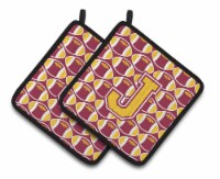Carolines Treasures  CJ1081-JPTHD Letter J Football Maroon and Gold Pair of Pot